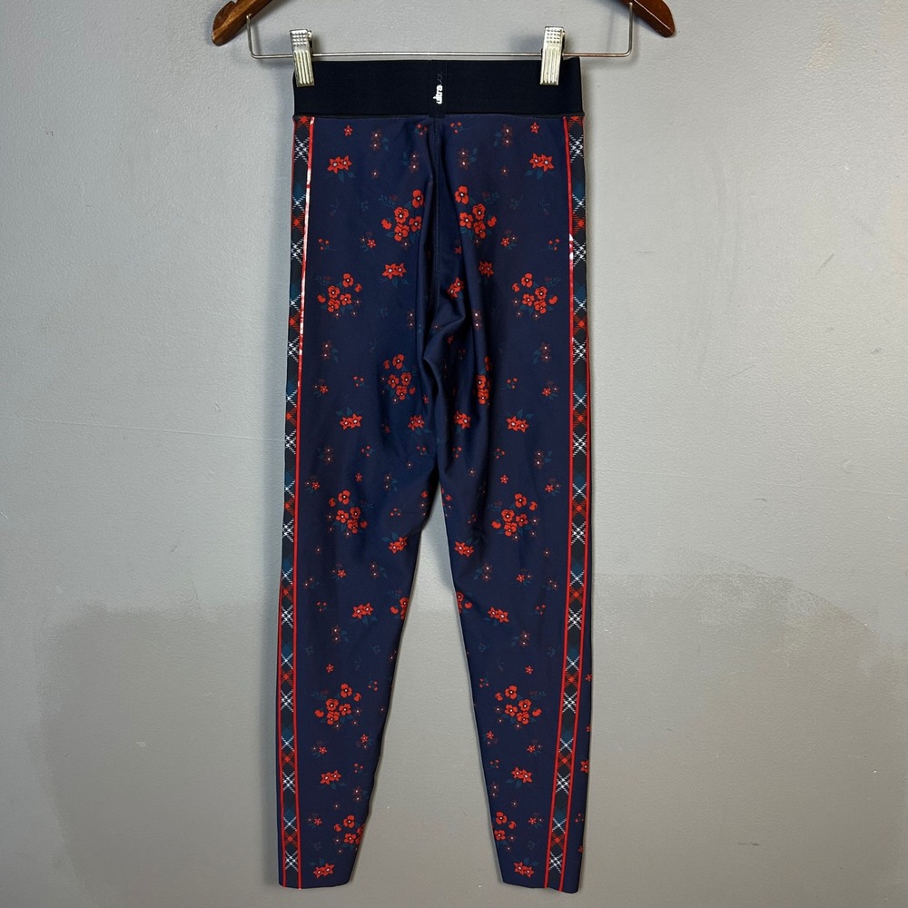 Ultracor Ultra High Waist Leggings XS Floral Plaid Blue Whimsical Compression